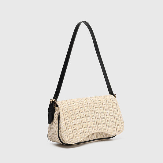 Women's Summer Straw Portable Fashion French Minority Shoulder Bags