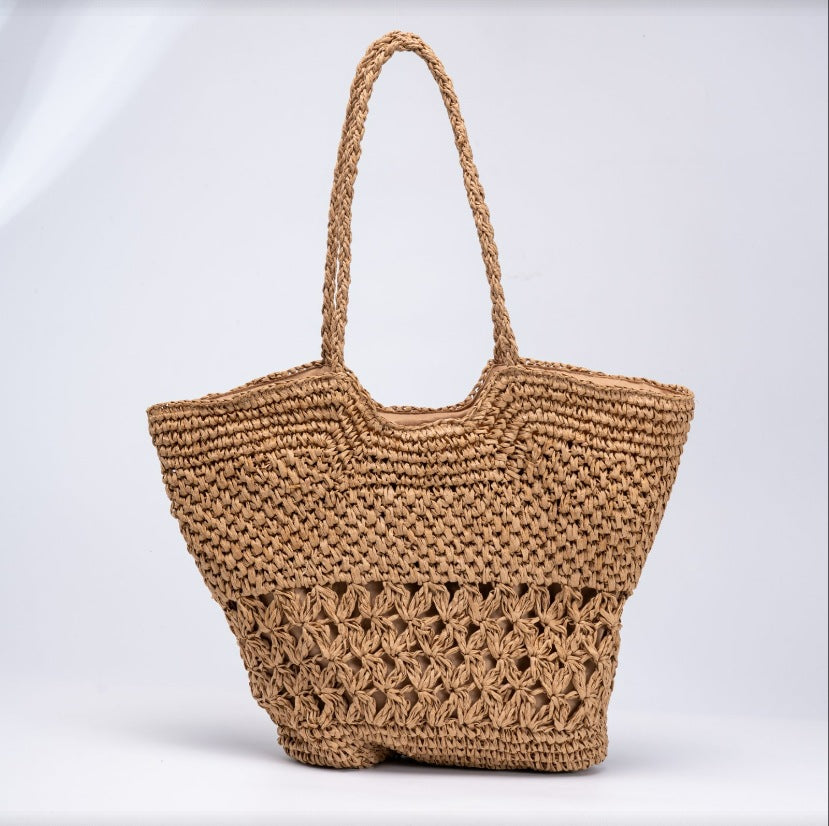 Women's Straw Idle Style Hand-woven Large Capacity Totes Vacation Tote Bag