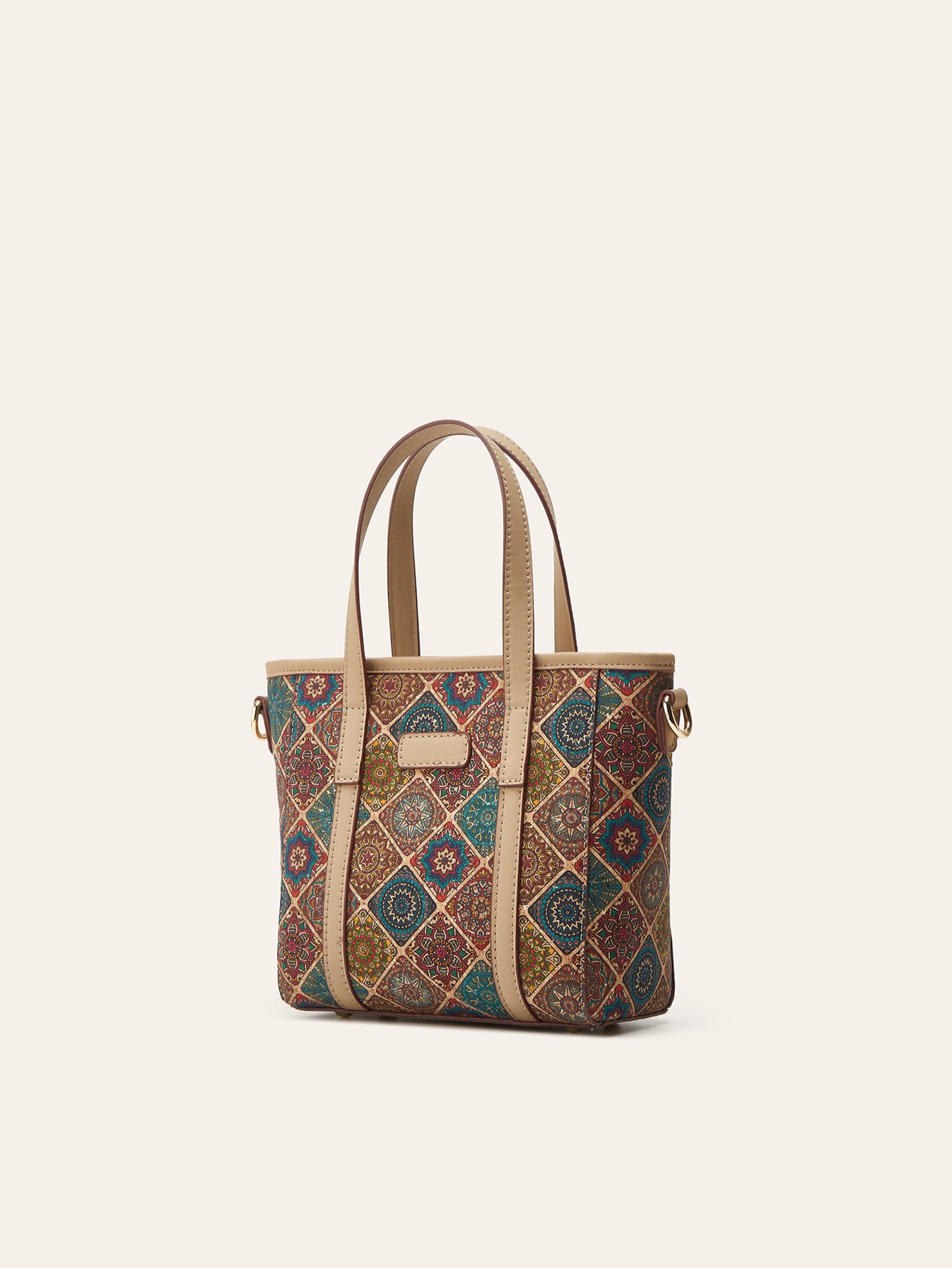 Women's Retro Ethnic Print Large Capacity Portable Commuter Cork Women's Handbag