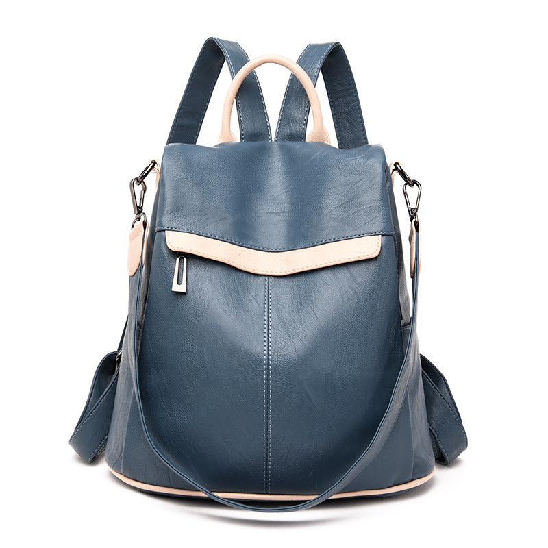 Women's Leather Pattern Stitching Fashion Textured Female Women's Backpack