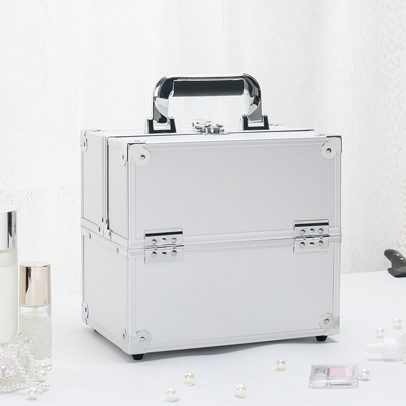 Large Capacity Aluminum Alloy Make Up Specialist Toolbox Tattoo Makeup Cosmetic Case
