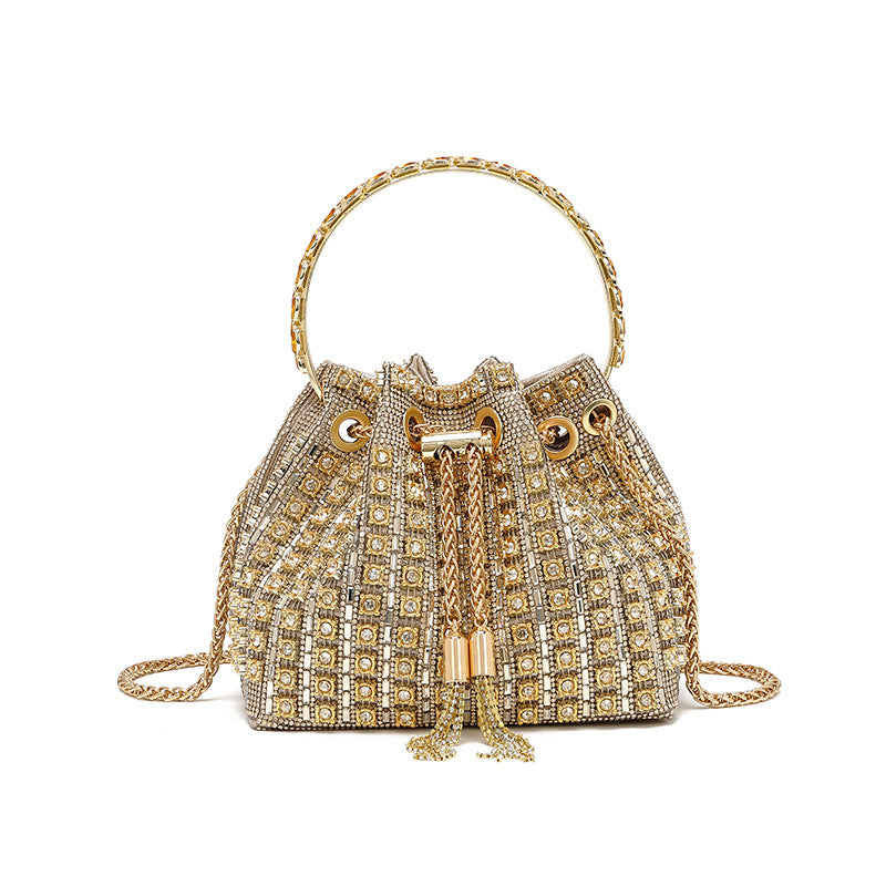Women's Dinner Refined Rhinestone Chain Simple Fashion Bucket Bag