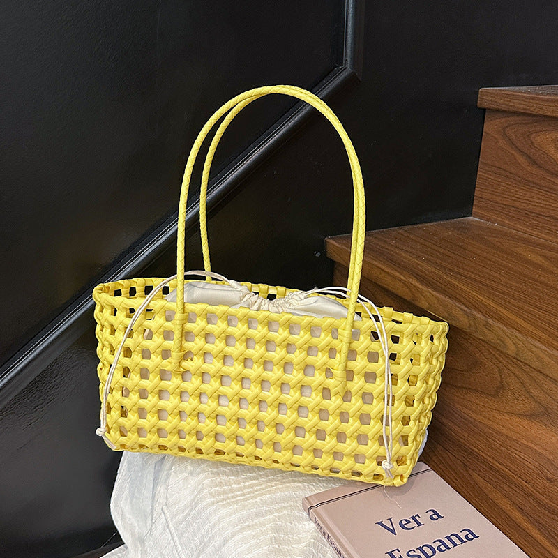 Women's Summer Super Hot Woven Large Capacity Picnic Lunch Box Seaside Bags