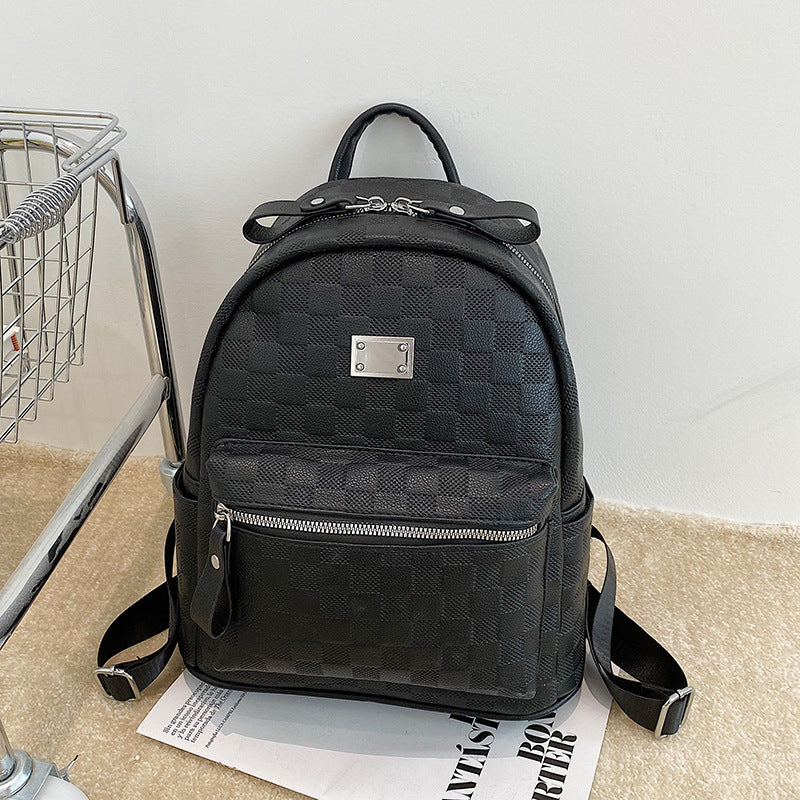 Leather Lightweight Plaid Fashion Western Style Backpacks