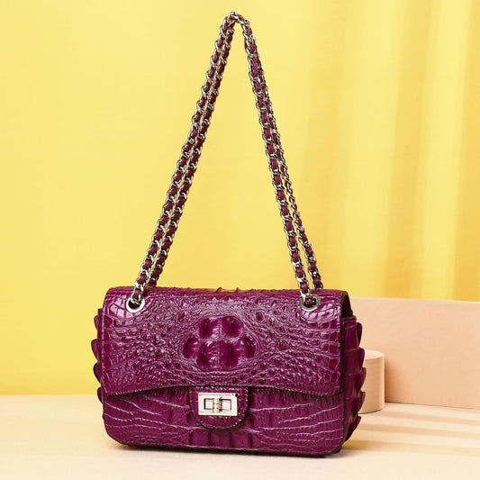 Women's Crocodile Fishbone Pattern Classic Sachet Fashion Bags