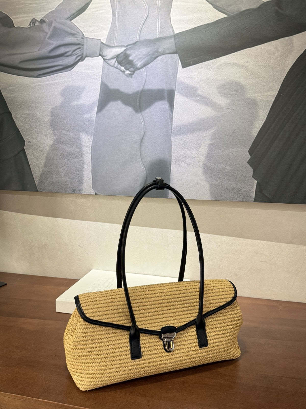 High-grade Raffia Baguette Big Simple Underarm Tote Bag
