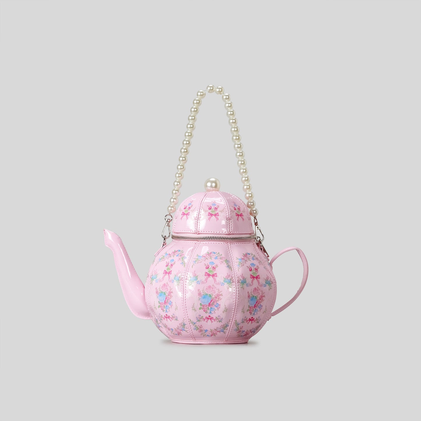 Sweet Retro Lolita Pearl Chain Printed Teapot Women's Shoulder Bag