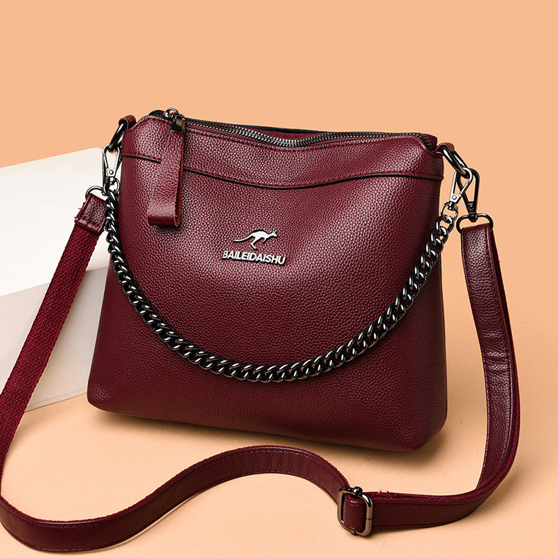 Women's Large Capacity Fashion Soft Leather Mom Women's Shoulder Bag