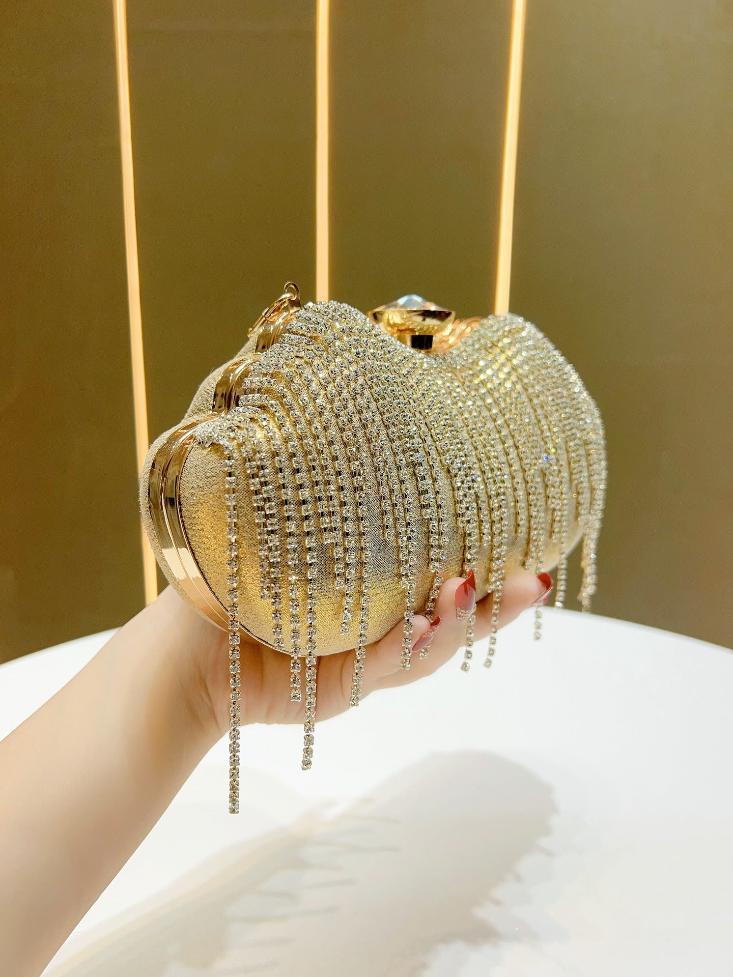 Women's Diamond Tassel Dinner Clutch Rhinestone Banquet With Bags