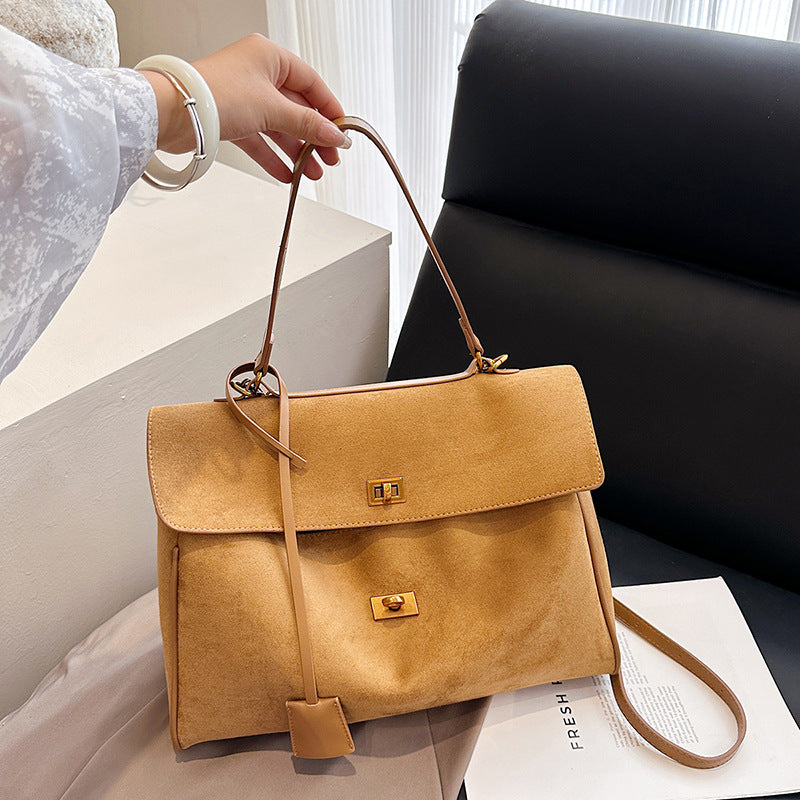 Women's Portable Niche Deerskin Veet Large Capacity Women's Handbag