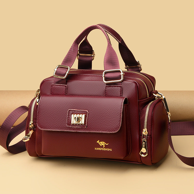 Women's Light Luxury Soft Leather Commuter Large Bags
