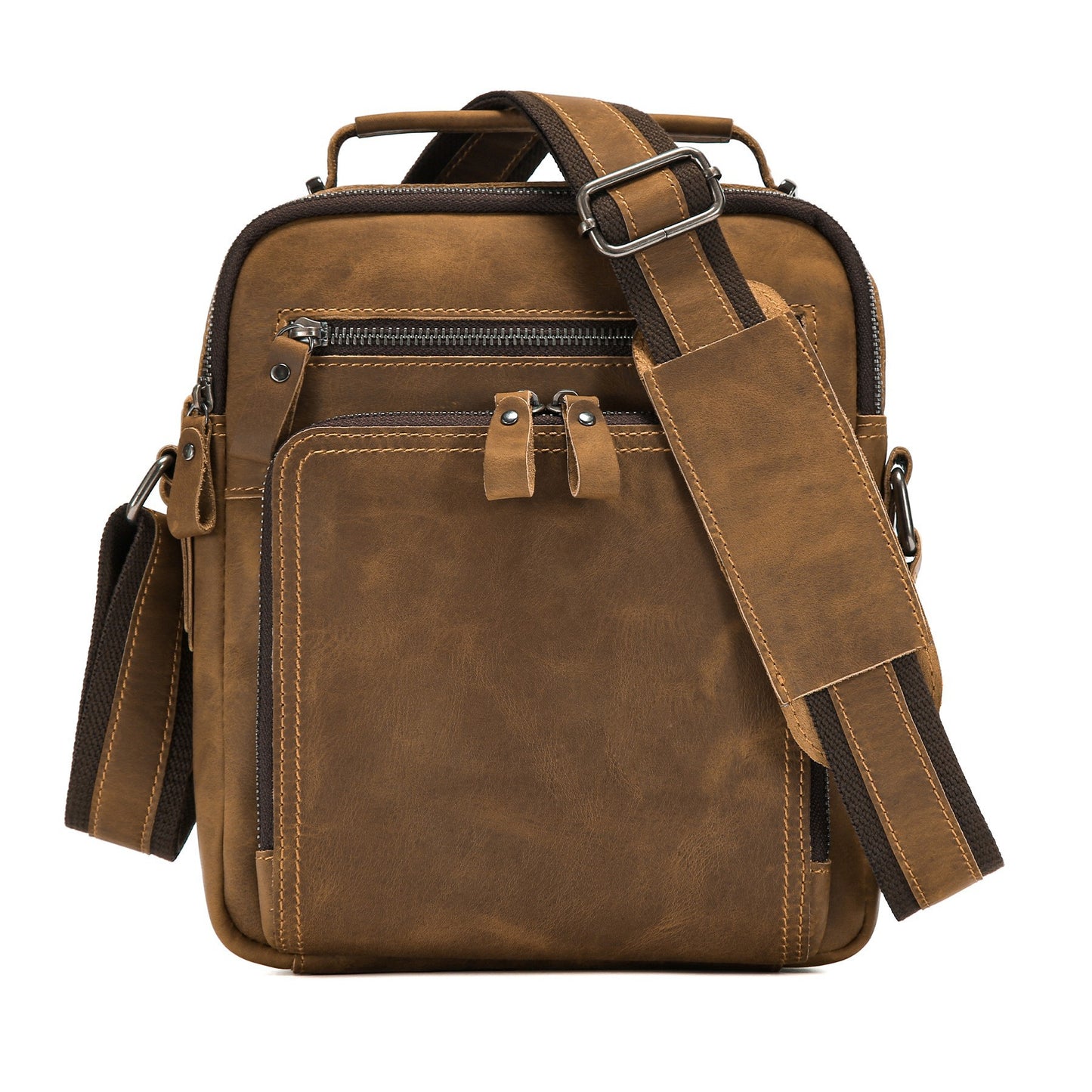 Men's Leather Retro Cowhide Large Capacity Multifunctional Men's Messenger Bag