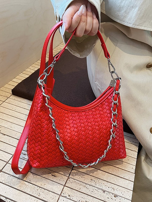 Fashionable Chain Woven Large Capacity Totes Bags
