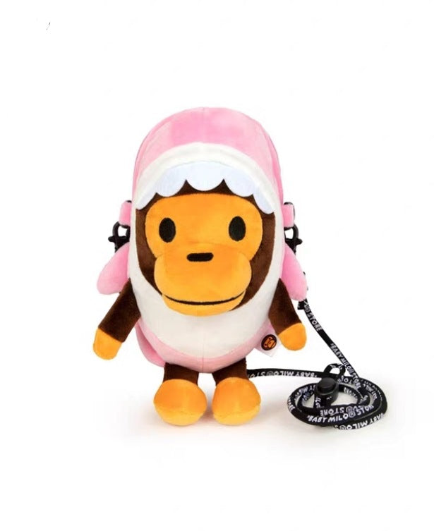 Fashion Plush Monkey Cute One Pink Mobile Phone Bag