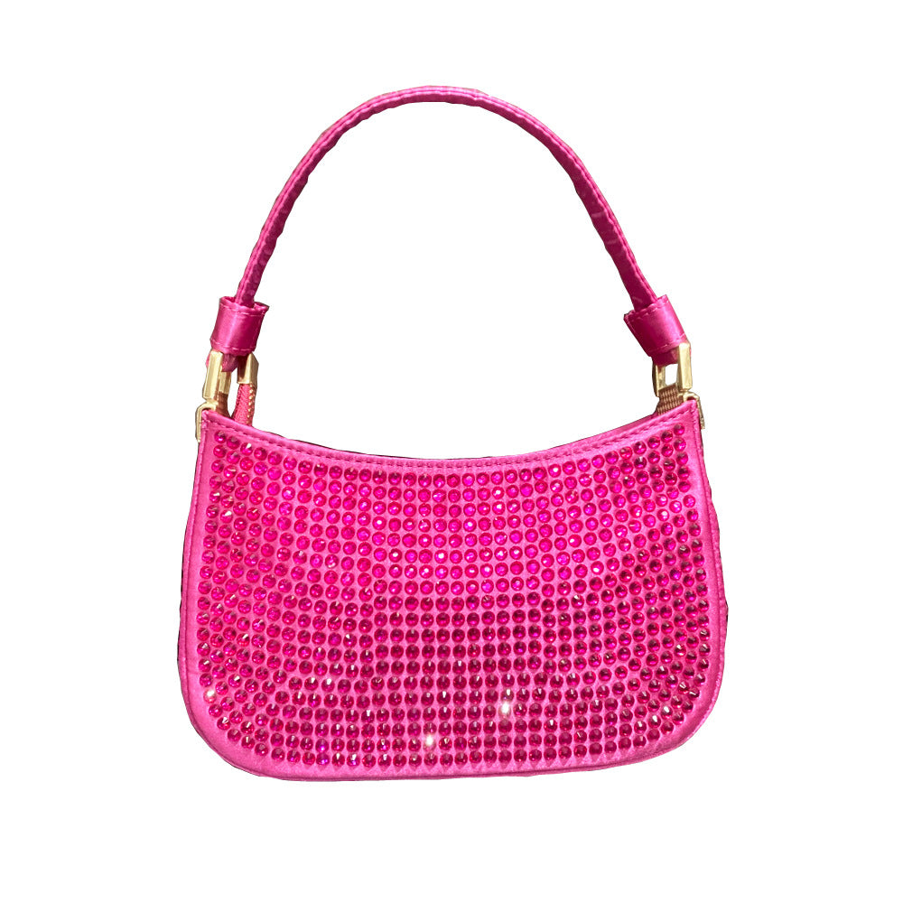 Women's Shiny Diamond Underarm Lady's Chain Dinner Bags