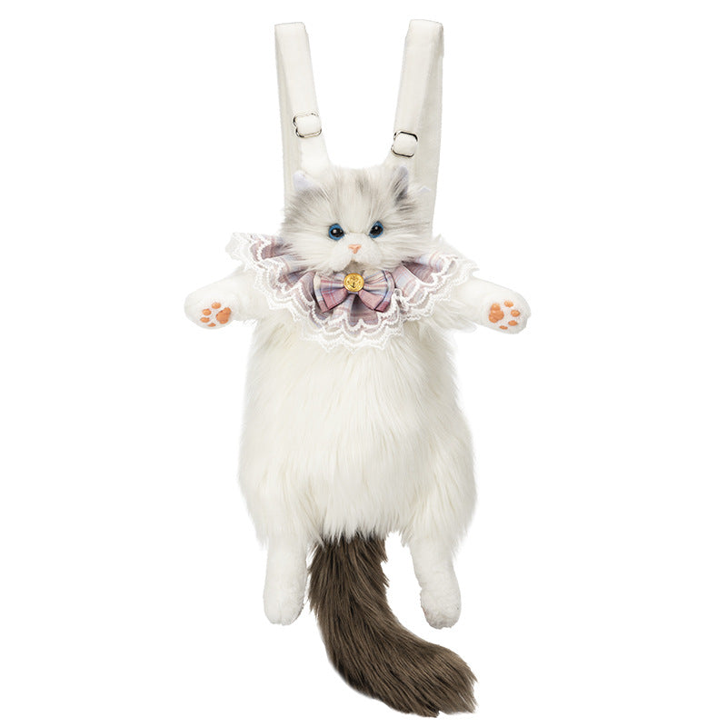 Women's Doll Simulation Cat Plush For Women's Backpack