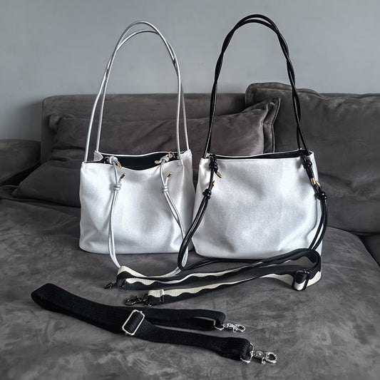Women's Satin Clutch National Style Literary Blank Floating Bucket Bag