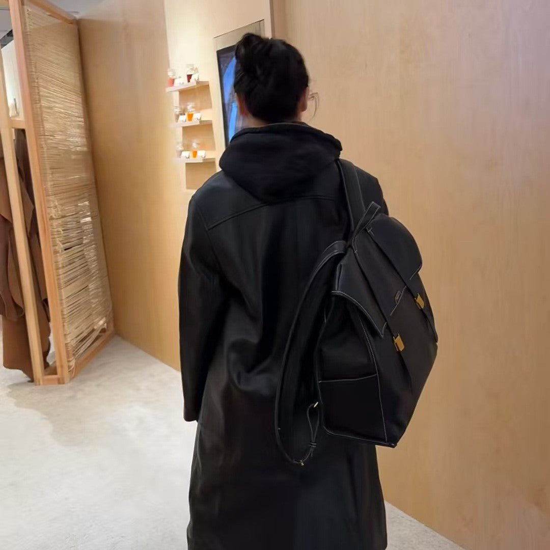 Series Large Designer Model Vegetable Tanning Leather Leisure Backpack