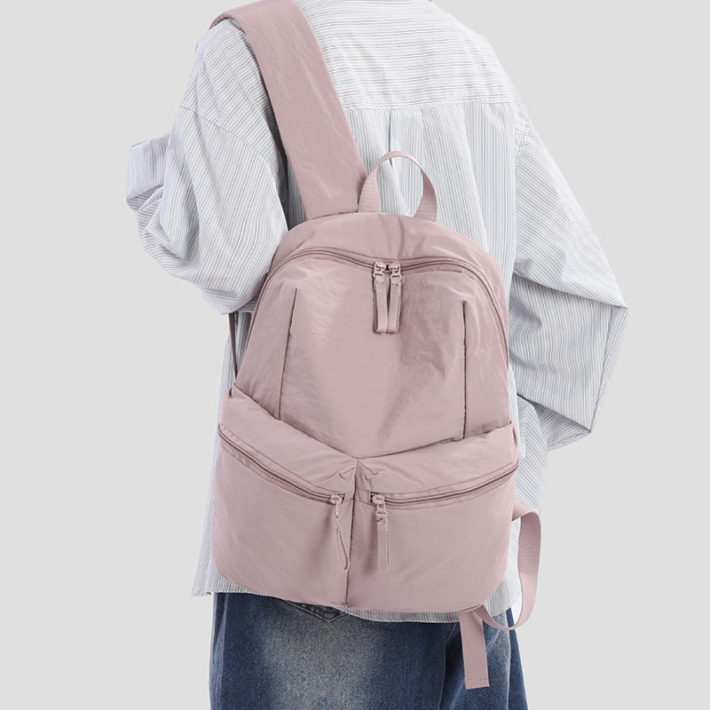 Trendy Simple Washed Veet Commuter Neutral Leisure Backpack