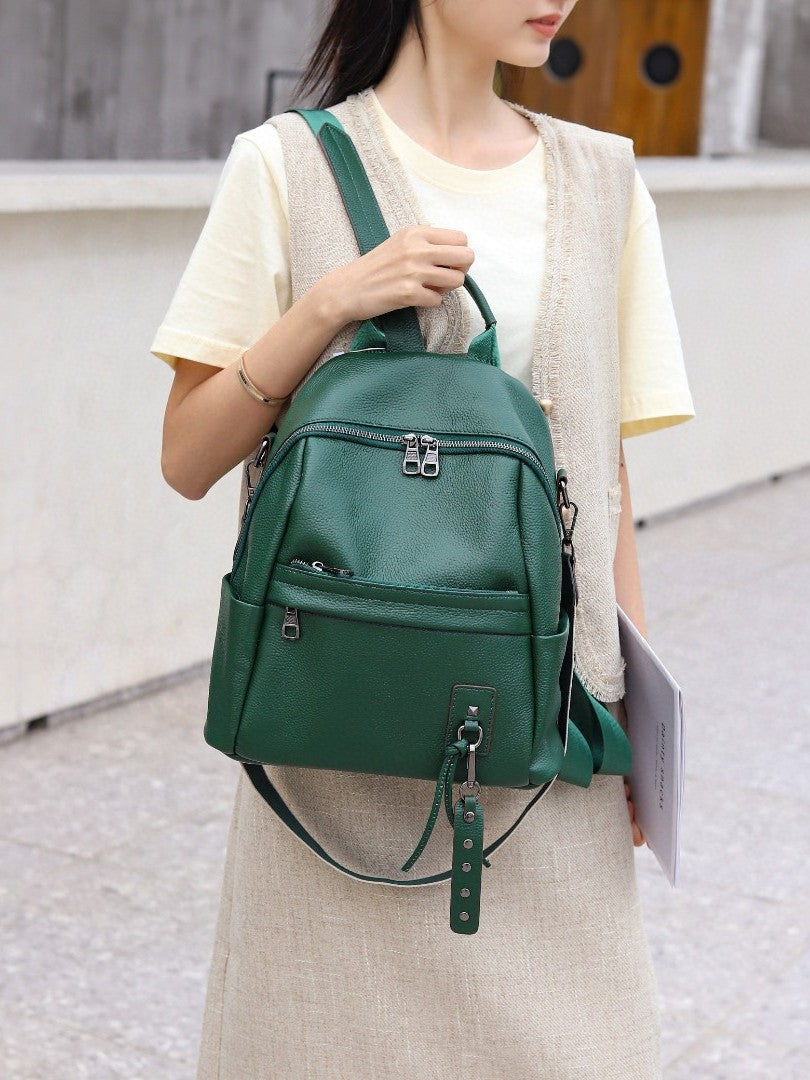 Women's Leather Spring First Layer Trendy Women's Backpack