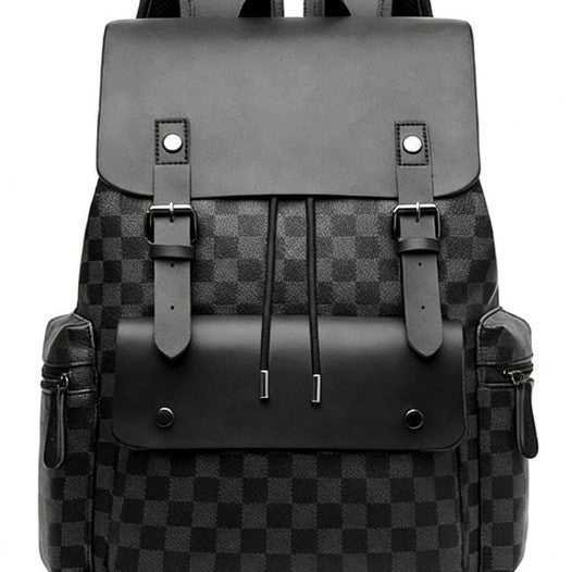 Men's Plaid Commute Large Capacity Business Work Leisure Backpack