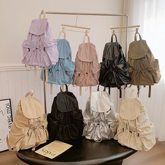 Practical Large Capacity Drawstring Niche Washed Women's Backpack