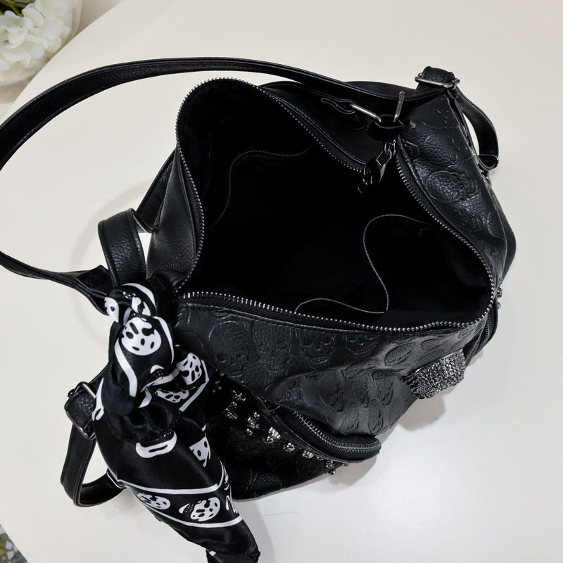 Women's Commuter Vintage Large Capacity Punk Rivet Backpacks