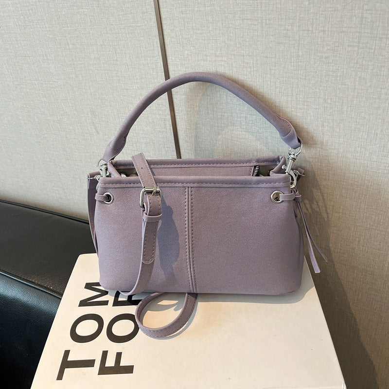 High-grade Purple Niche Stitching Hand Carrying Springtide Versatile Women's Messenger Bag