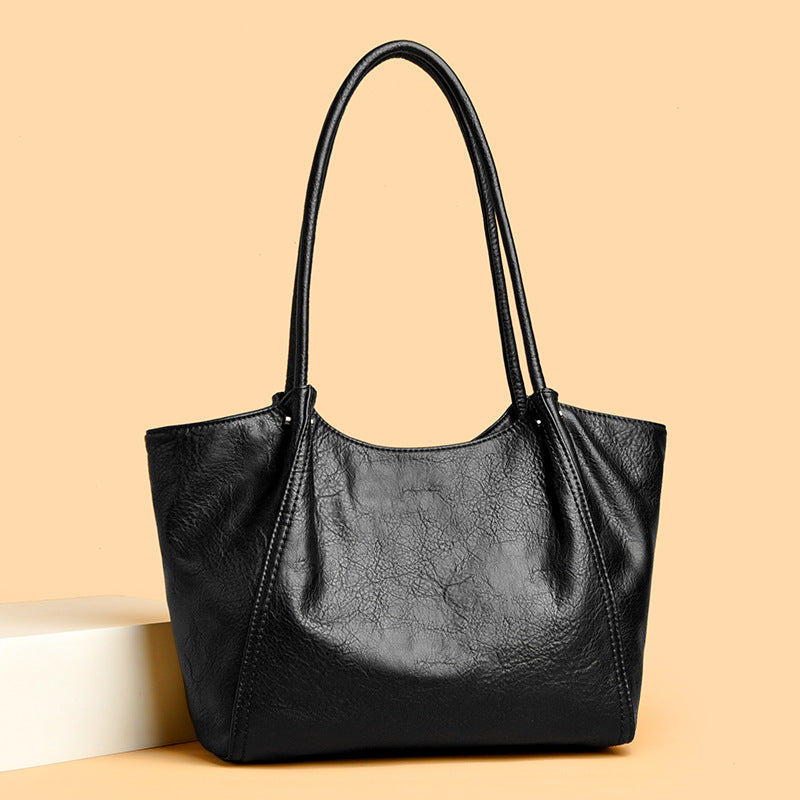 Women's Korean Fashion Large Capacity Commuter Simple Soft Shoulder Bags