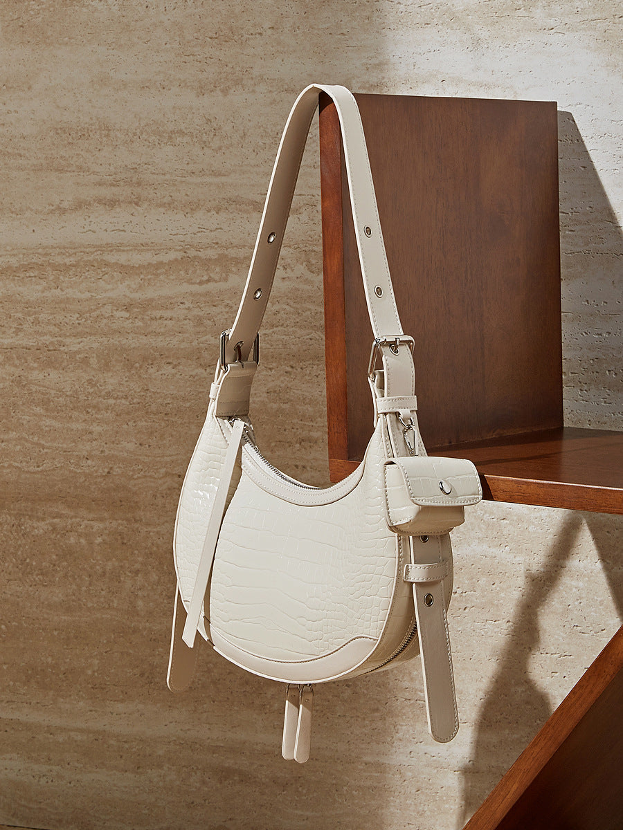 Women's Genuine Leather Design Crescent Underarm High Sense Women's Messenger Bag