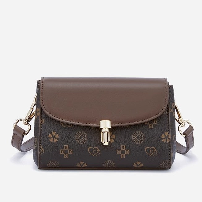 Women's Retro Printed Fashion High Sense One Simple Western Small Square Bags