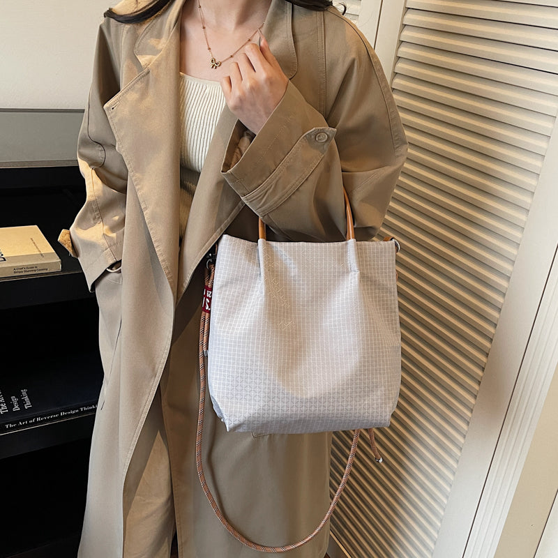 Women's Climbing Rope Elegant Plaid Nylon Canvas Women's Handbag