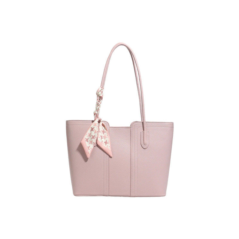 Retro Texture Trendy Solid Color Design Large Capacity Tote Bag