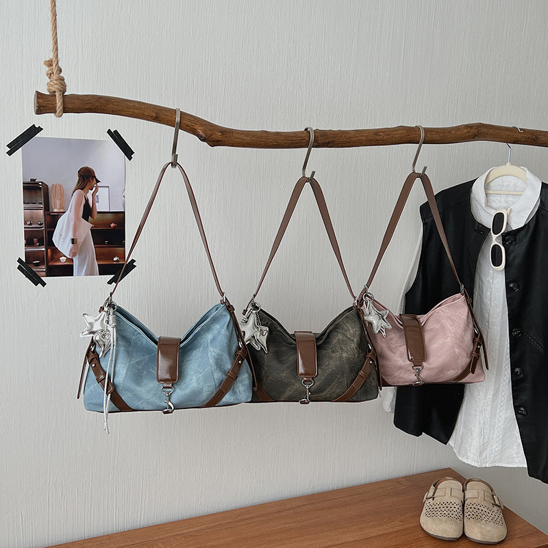 Sense Niche Stitching Western Style Large Tote Bags