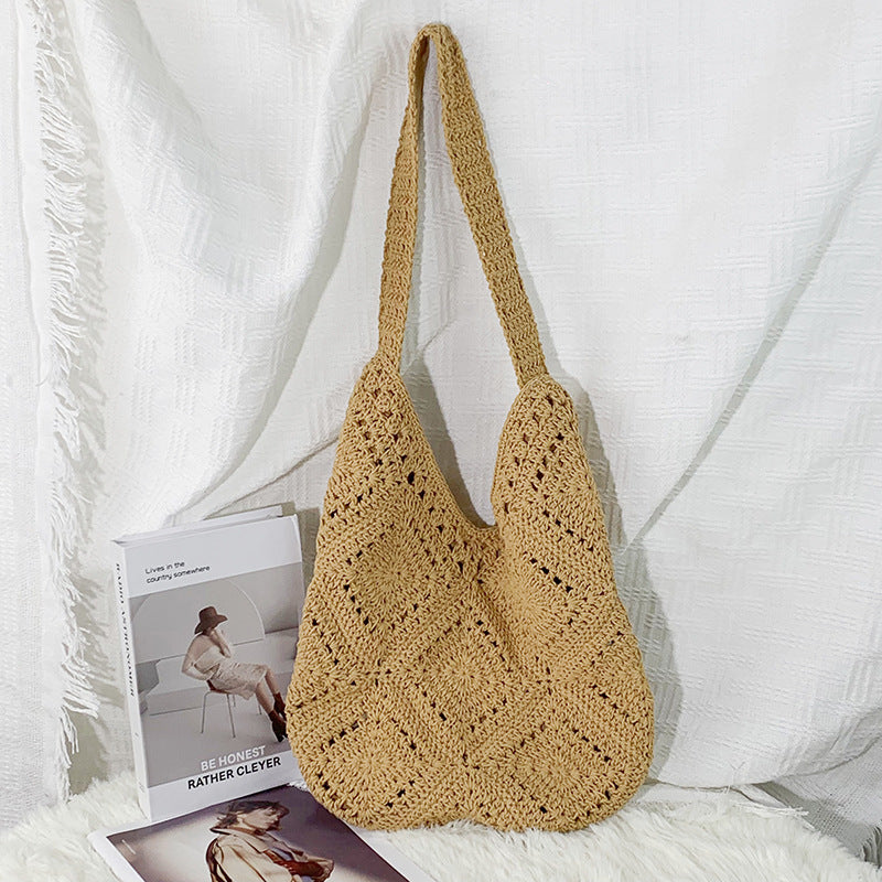 Sunflower Woven Seaside Cotton Thread Everyday Joker Beach Mori Style Bags