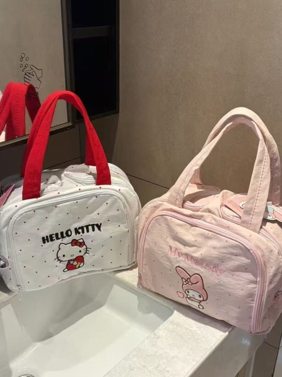 Cute Female Cartoon Fresh Contrast Color Makeup Bag