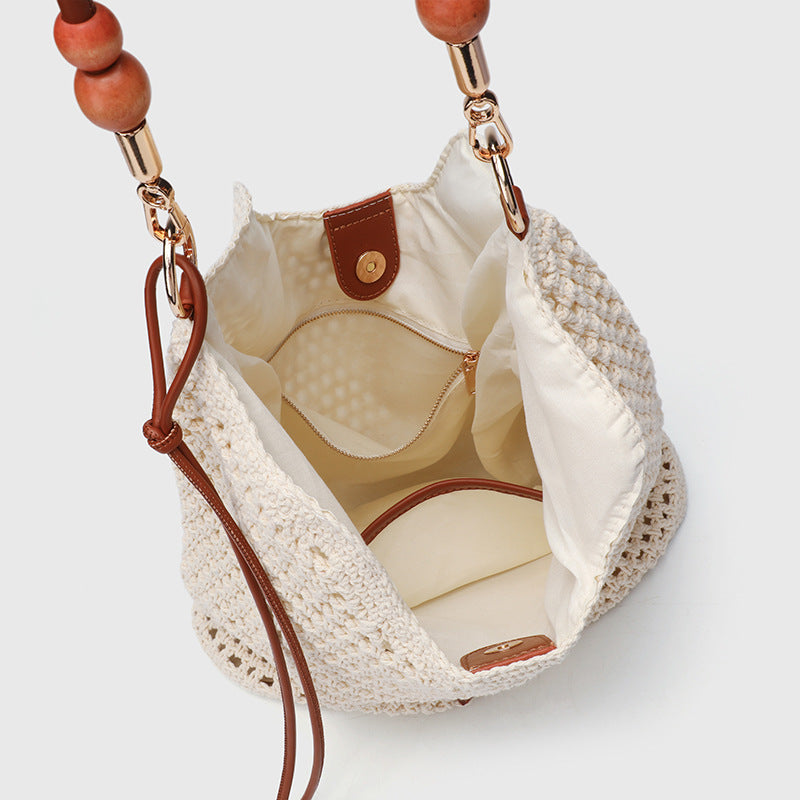 Women's South Wind Woven Lazy Style Large Capacity Commuter Seaside Bags