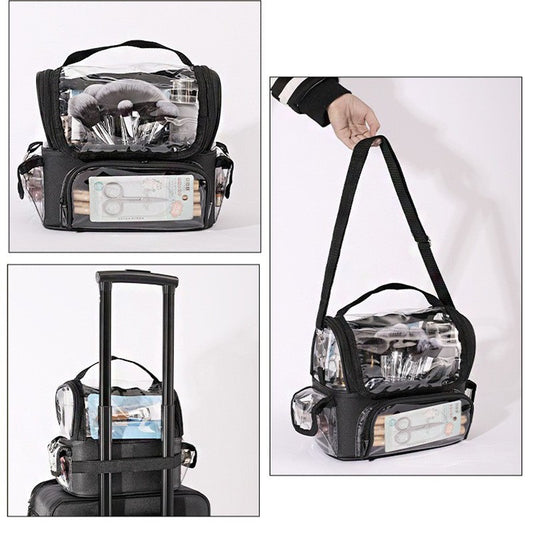 Portable Large Capacity Transparent Wash Brush Tools Makeup Bag