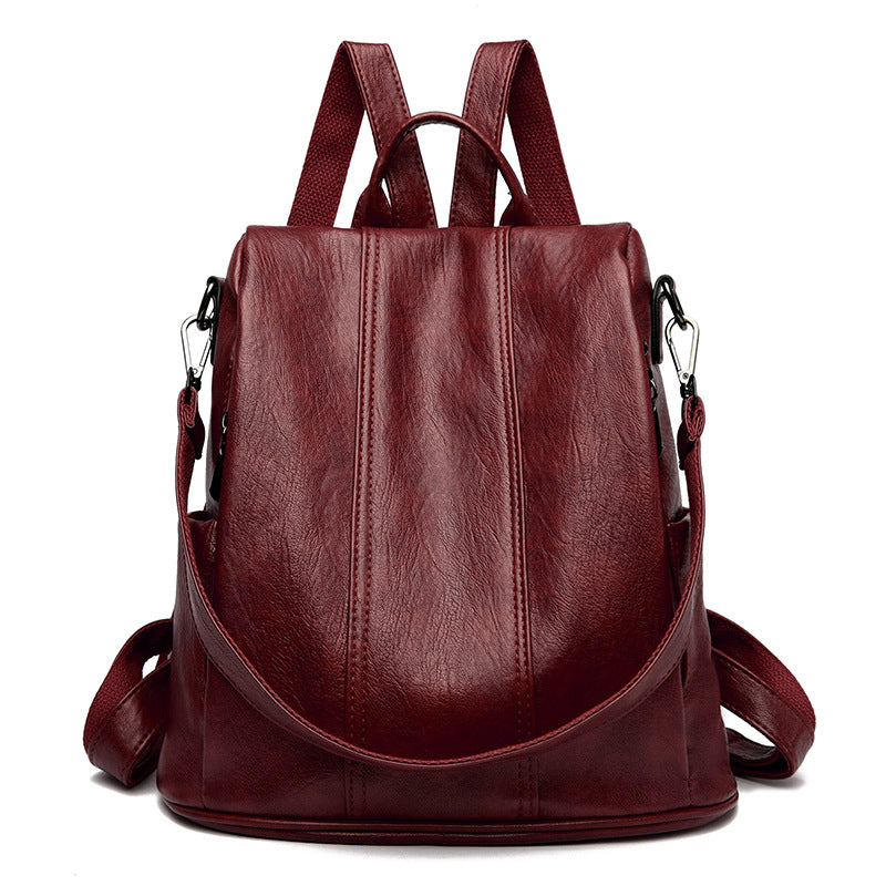 Women's Retro Fashion High Sense Simple Versatile Large Backpacks