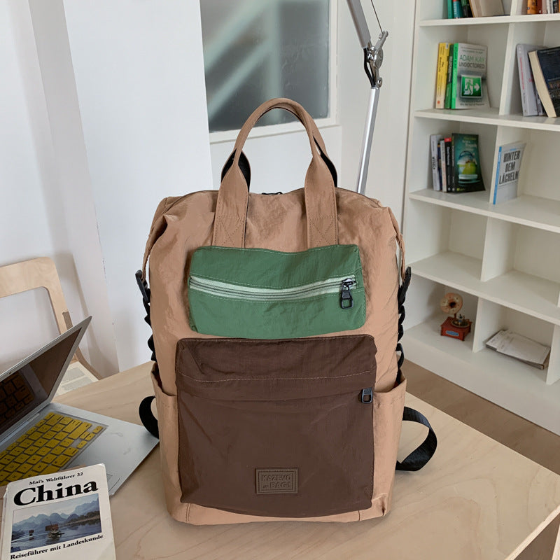 Women's Korean Style Good-looking Niche Contrast Color Atmosphere Lightweight Commuter Backpacks