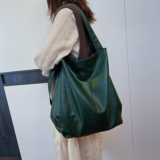 Durable Women's Korean Retro Hand-held Large Bags