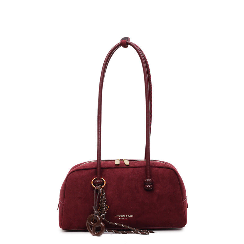 Women's Boston Light Luxury High-grade Suede Commuter Large Bags