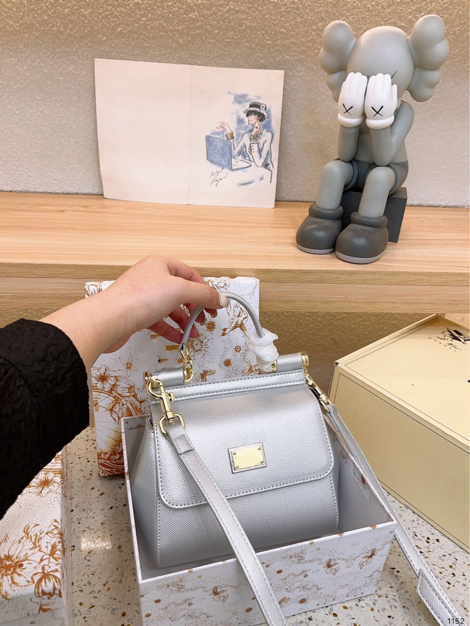 Women's Commuter Hand Palm Print Fashion Workplace Mini Women's Handbag