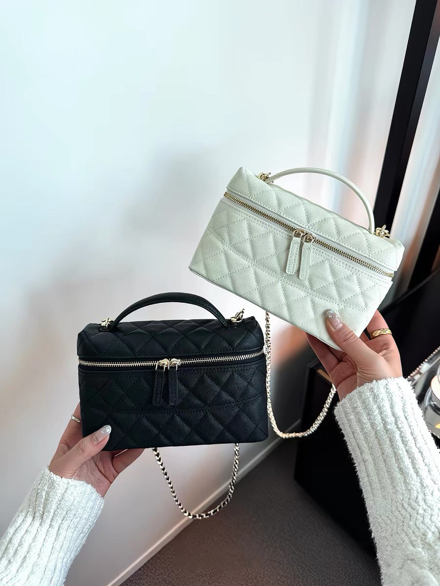 Women's Box Classic Style Rhombus Chain Portable High-grade Cosmetic Bags