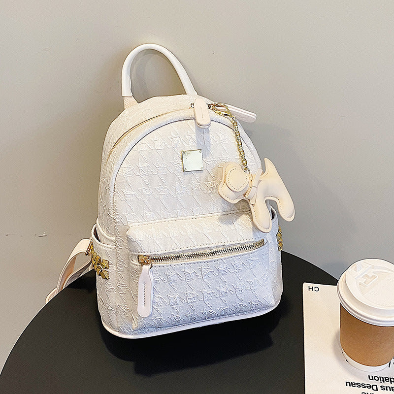 Women's Color Matching Fashion Cute Pendant Commuter Women's Backpack