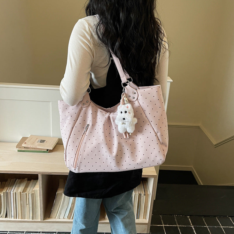 Women's Large Capacity Totes High-grade Versatile Polka Women's Messenger Bag