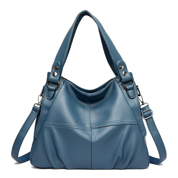 Women's Spring Genuine Leather Retro Large Capacity Sheepskin Women's Shoulder Bag