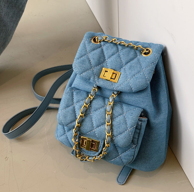 Women's Advanced Texture Diamond Chain Stylish Good Women's Backpack