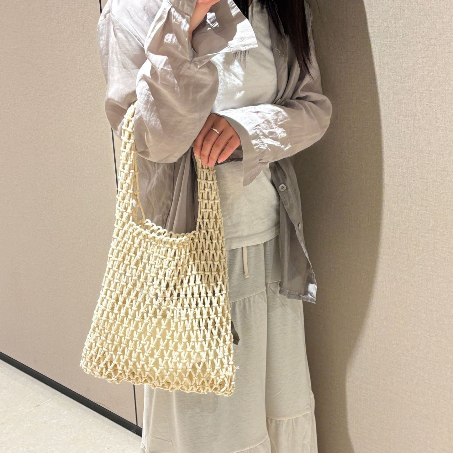 Women's Vacation Beach Large Capacity Cotton Rope Braided Bags