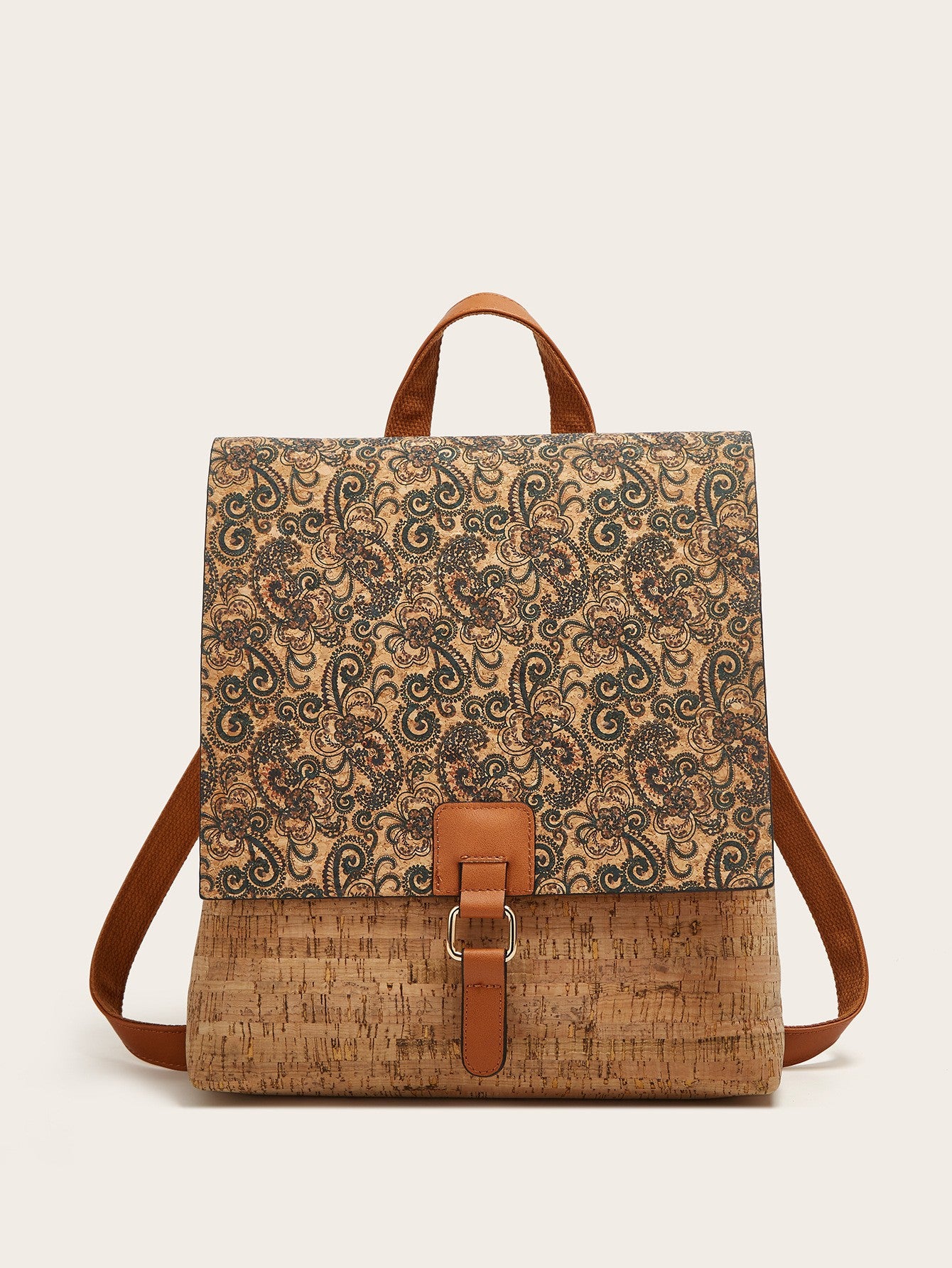 Women's Fashion Retro Printing Bark Flip Large Bags